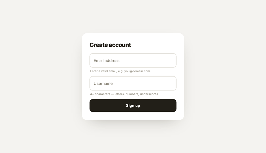 CSS Floating Label Validation States (Error + Success) — preview