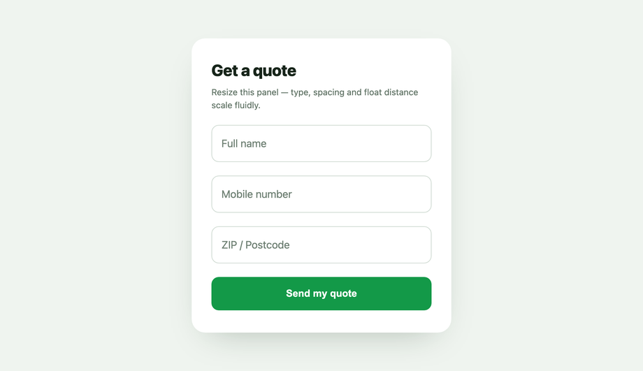 Responsive Floating Label for Mobile (No iOS Zoom) — preview