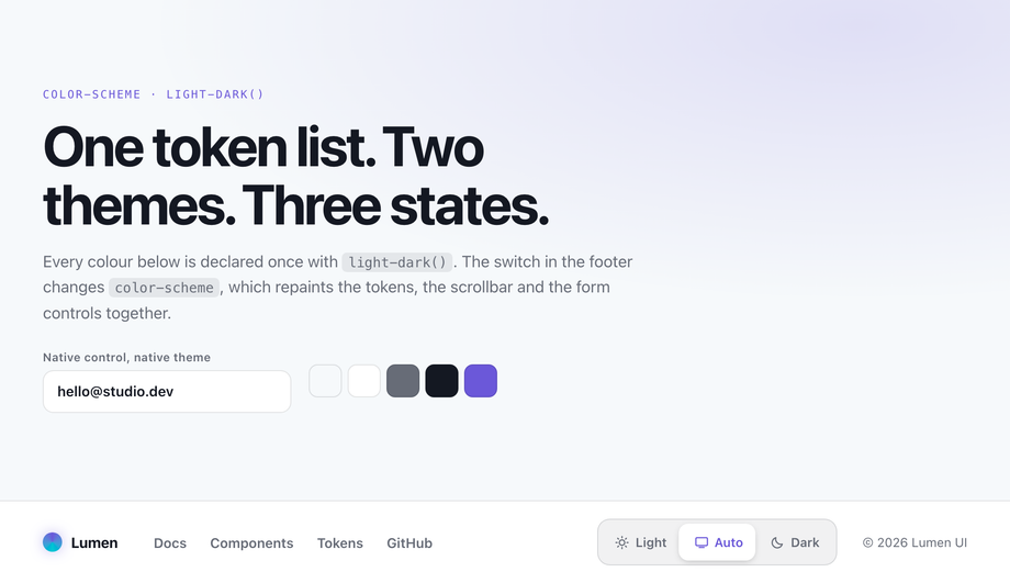 Dark Mode Toggle Footer HTML CSS — preview