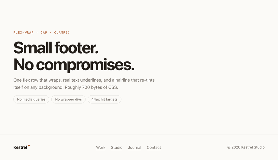 Simple Minimalist Footer HTML CSS — preview