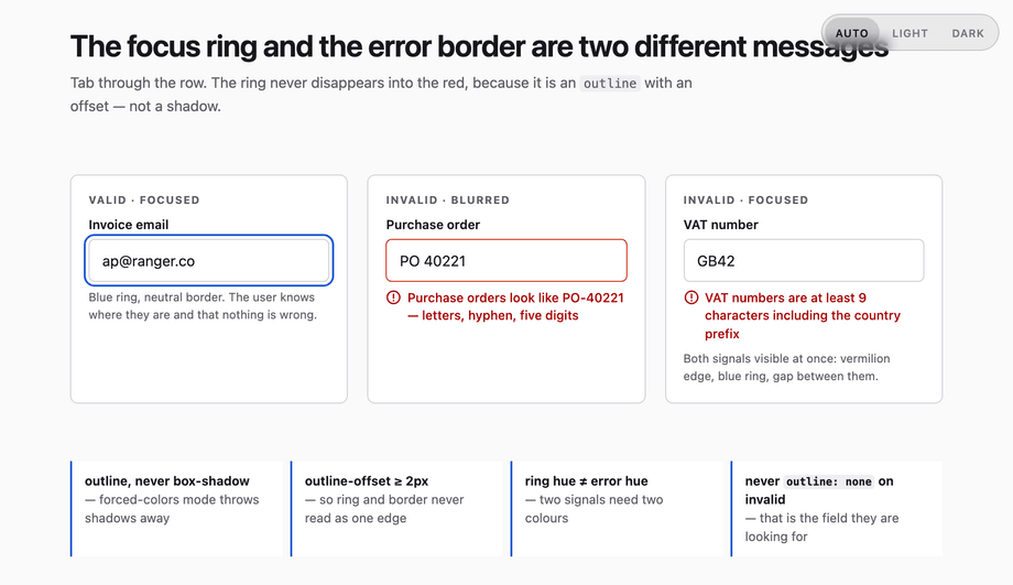 Input Focus Ring with Error State — preview