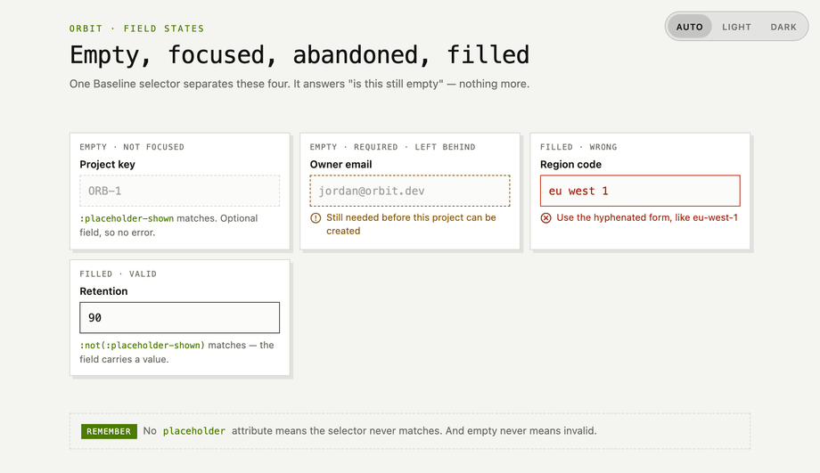 Placeholder Shown Empty Field State — preview