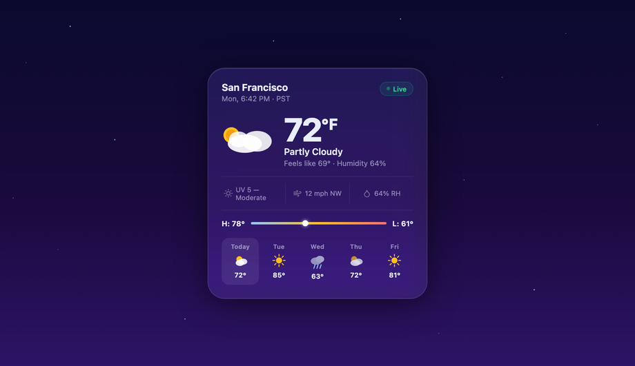 Apple Style Weather Widget — preview
