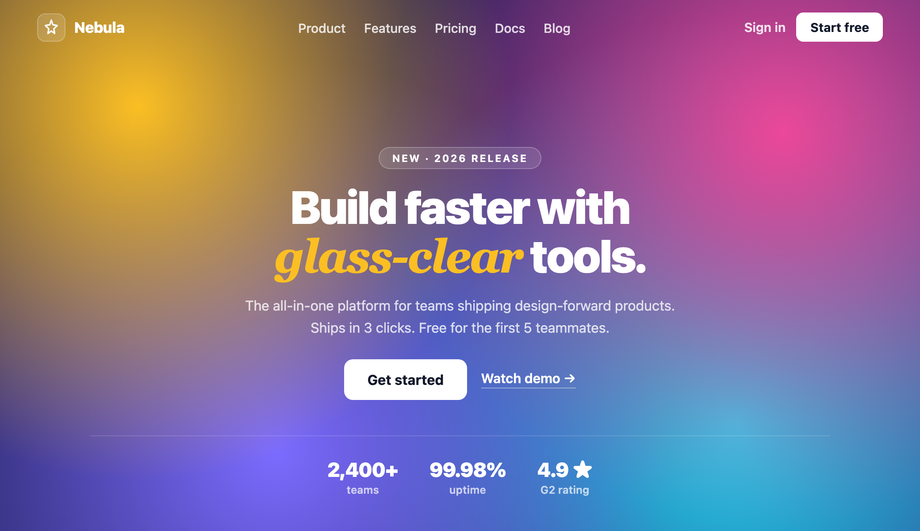 CSS Sticky Glassmorphism Navbar Blur on Scroll — preview