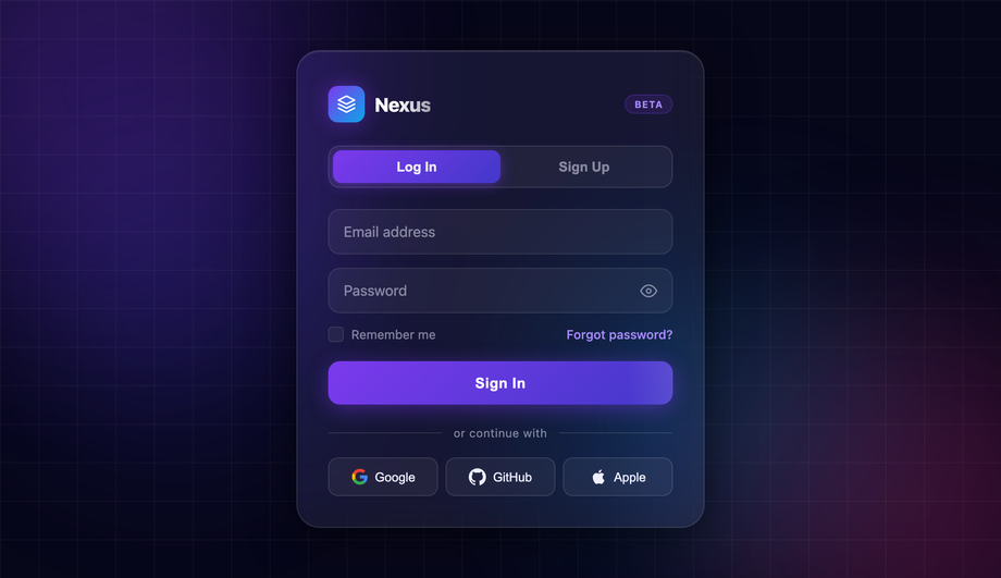 Frosted Glass Login Form — preview