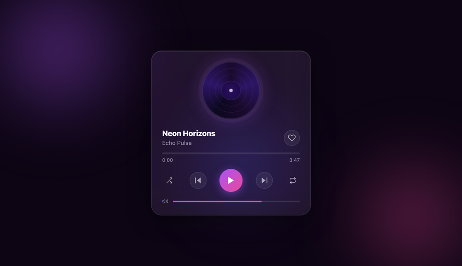 Glass Music Player UI — preview