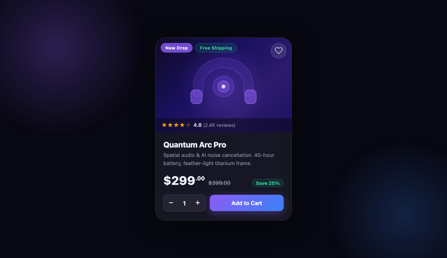 Glassmorphic Product Display Card — preview
