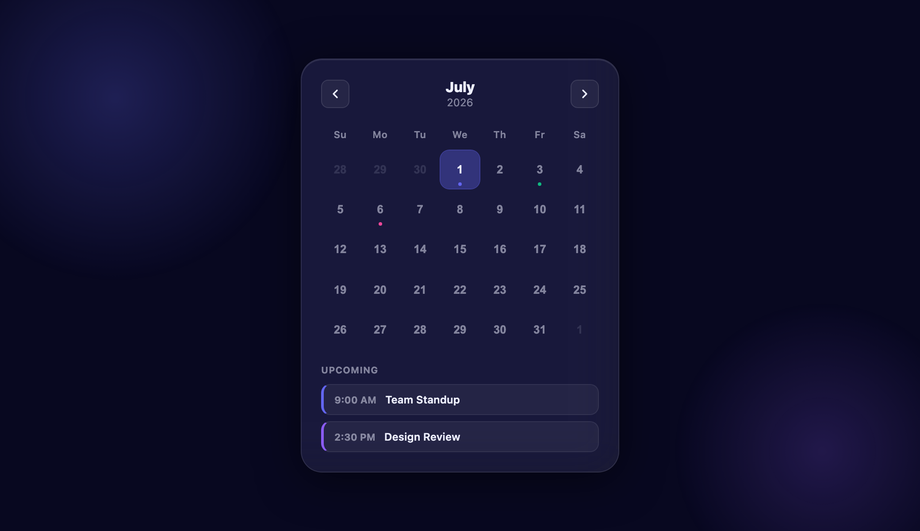 Translucent Calendar Widget — preview