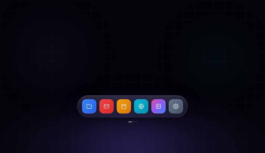 VisionOS Floating App Dock — preview