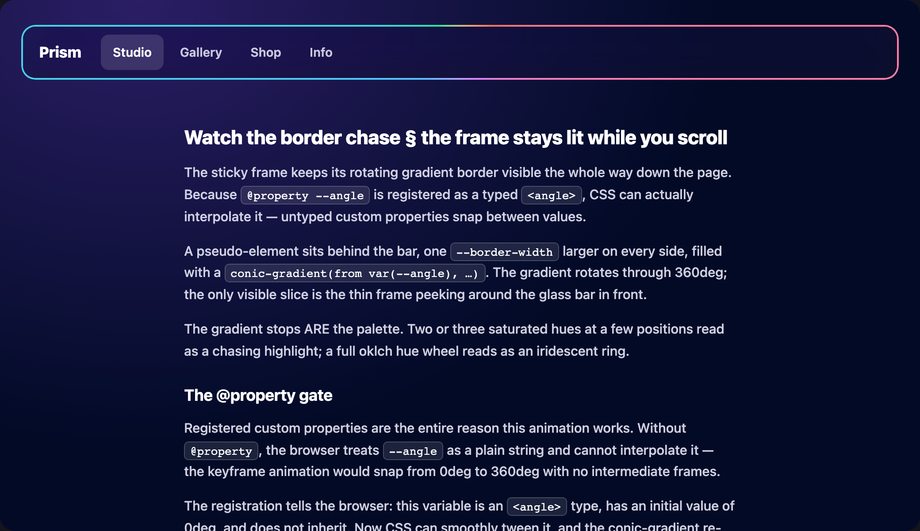 Animated Border Glow / Gradient Border Glass — preview