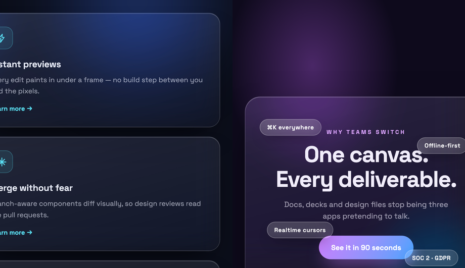 Glassmorphism Feature Showcase Card — preview