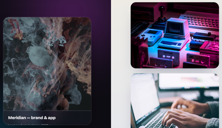 Glassmorphism Portfolio Item Card Hover — preview