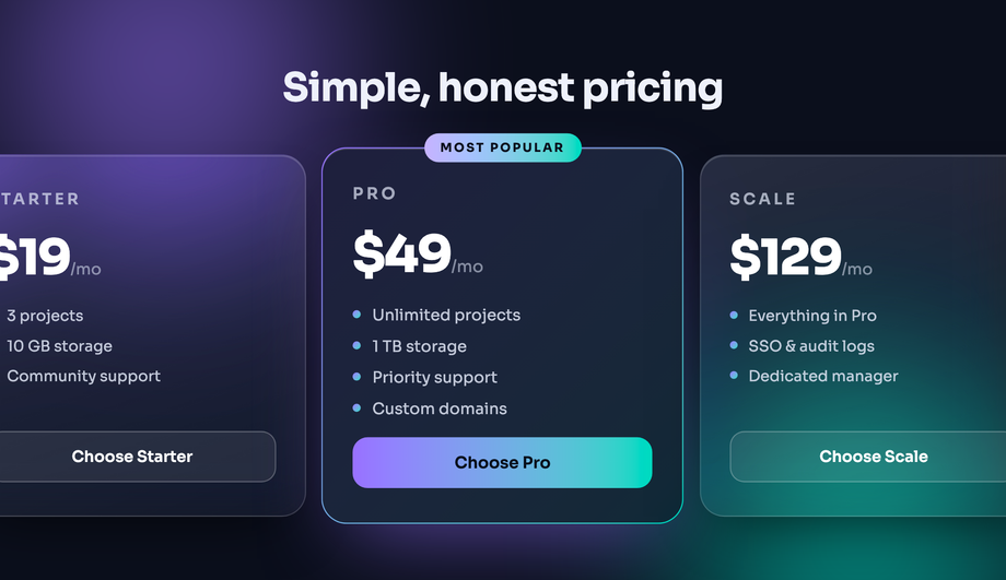 Glassmorphism Pricing Table HTML CSS — preview