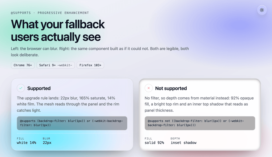 Backdrop Filter Fallback Recipe — preview