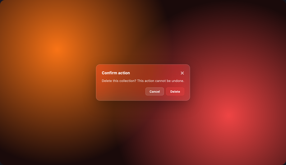Frosted Modal — preview
