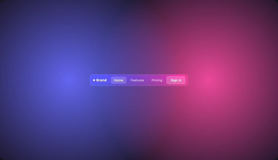 Glass Navbar — preview
