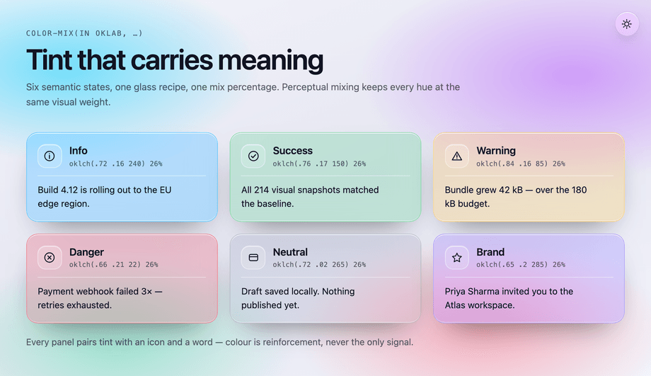 Glass Tint Overlay Variants — preview
