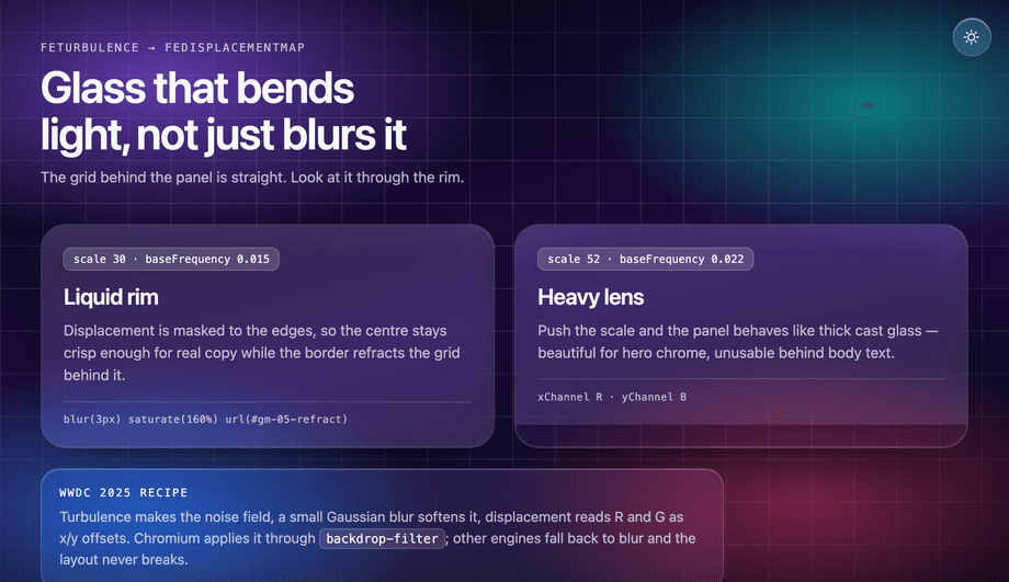 SVG Displacement Liquid Glass — preview
