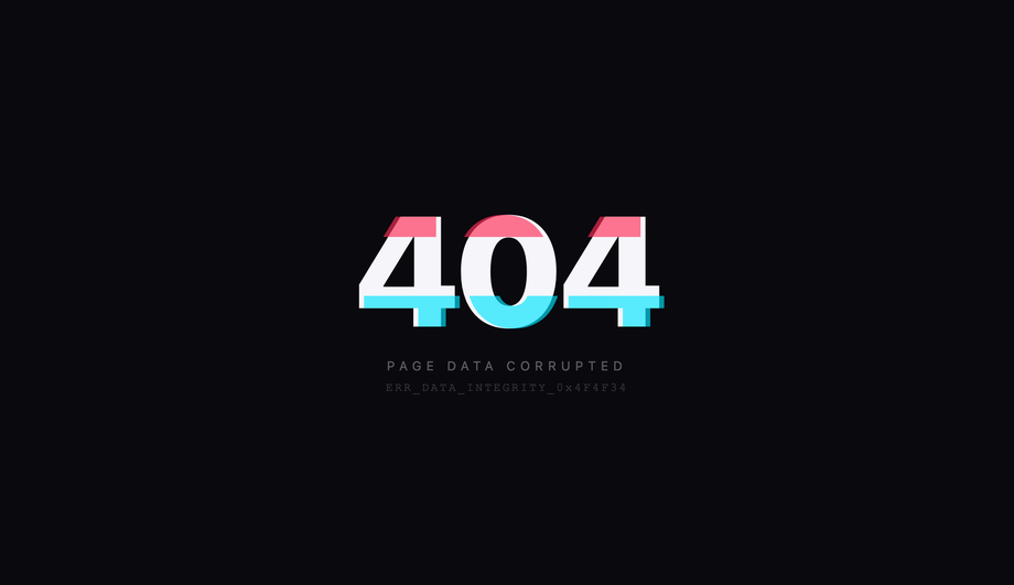 404 Error Glitch Page — preview