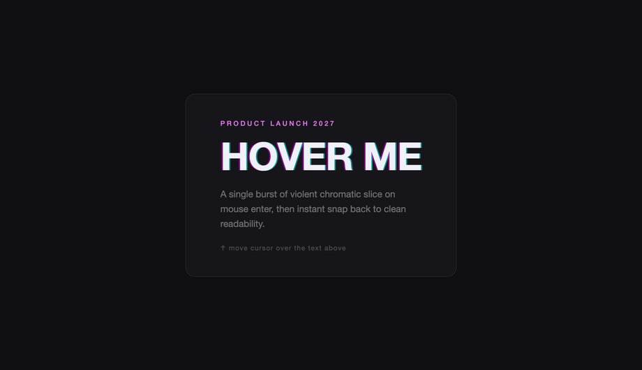 CSS Glitch Text Hover Effect — preview