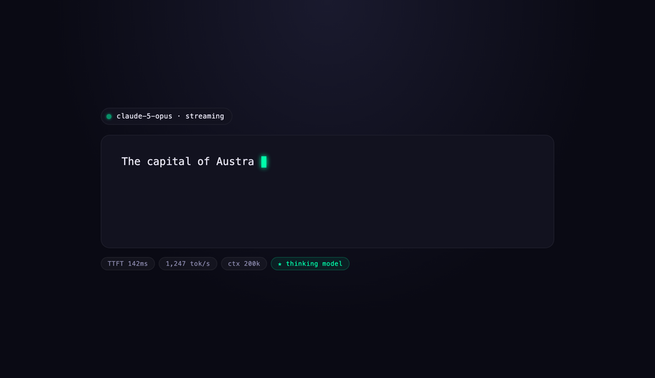 LLM Token Stream Glitch — preview
