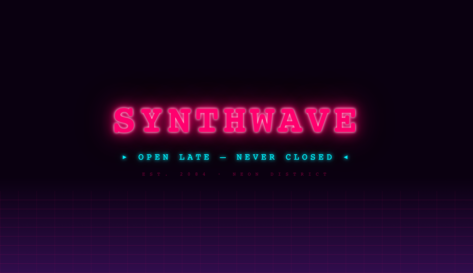 Neon Glow Glitch Text — preview