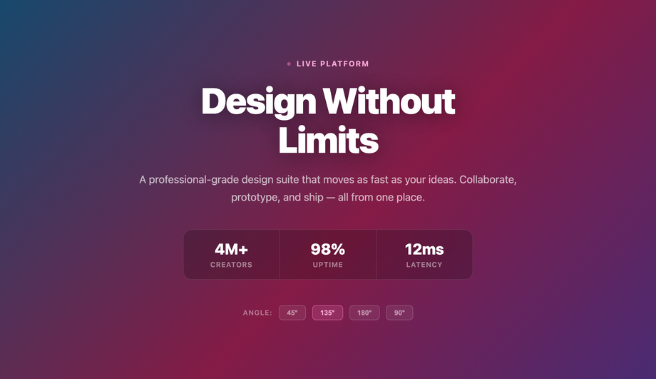 CSS Diagonal Shifting Linear Gradient — preview