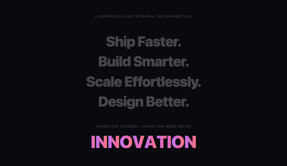CSS Hover Reveal Text Fill — preview