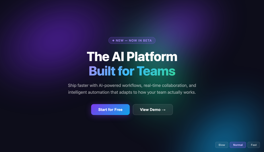 CSS Infinite Loop Aurora Background — preview