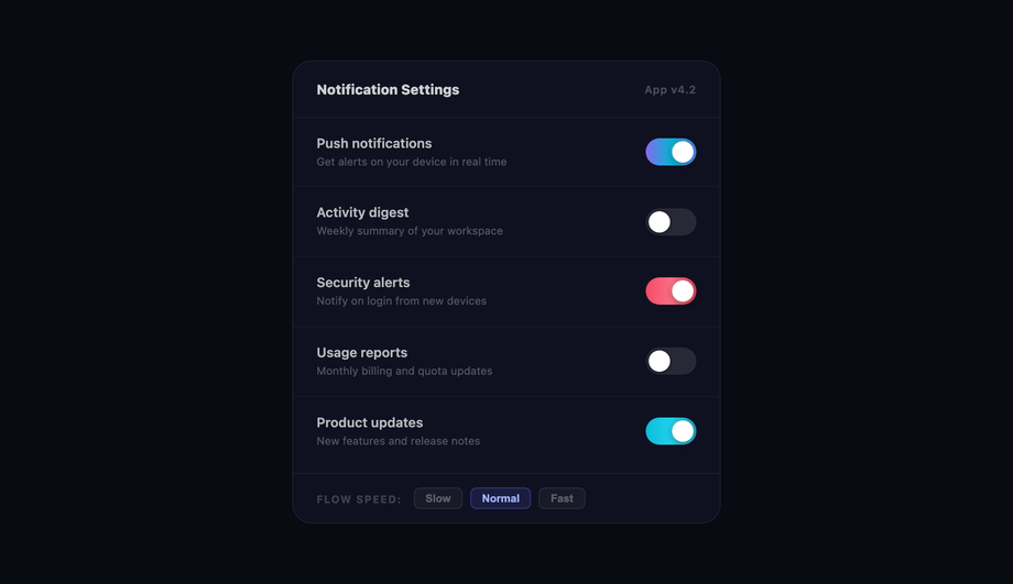 CSS Toggle Switch Track Glow — preview