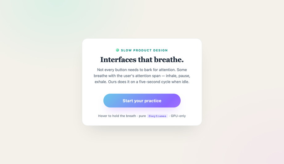 CSS Breathing Gradient Button — preview