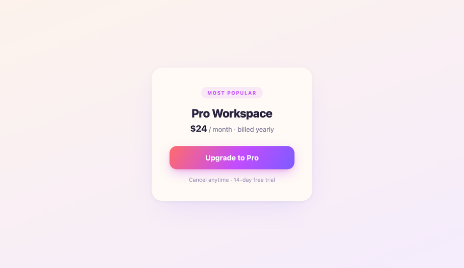 CSS Gradient Button With Glow Shadow — preview