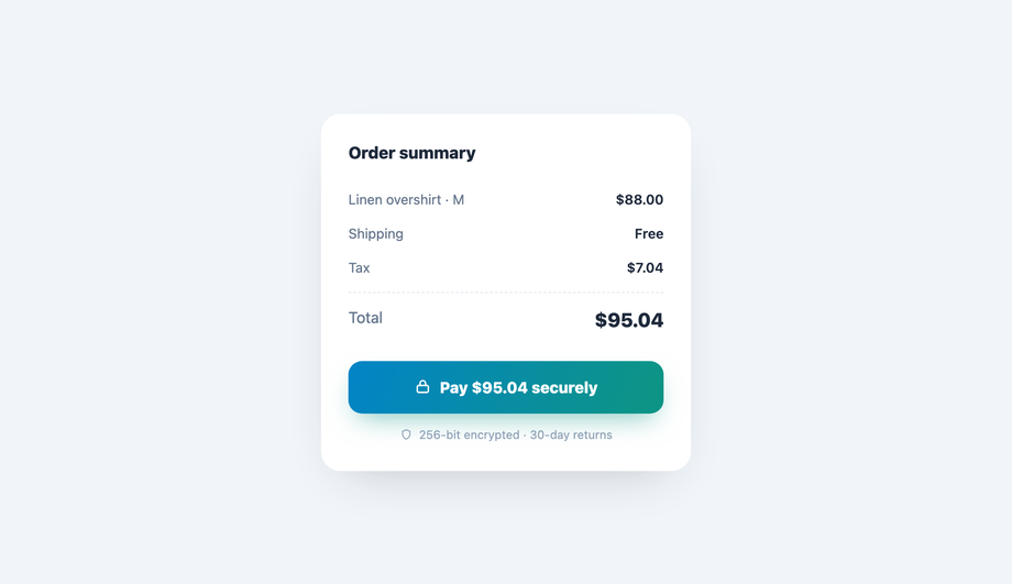 CSS Gradient Checkout CTA Button — preview