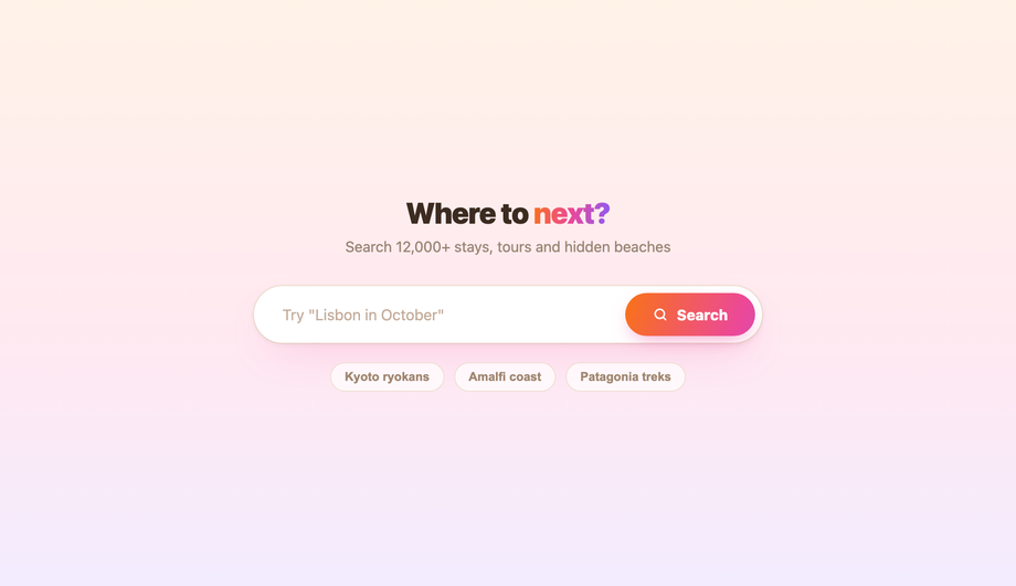 CSS Gradient Search Bar Button — preview