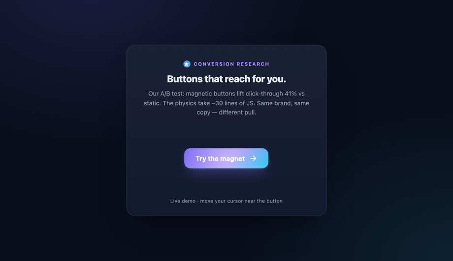 CSS Magnetic Gradient Button — preview