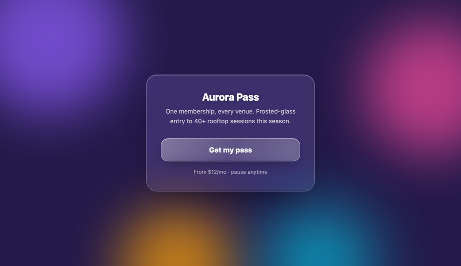 Glassmorphism Gradient Button CSS — preview