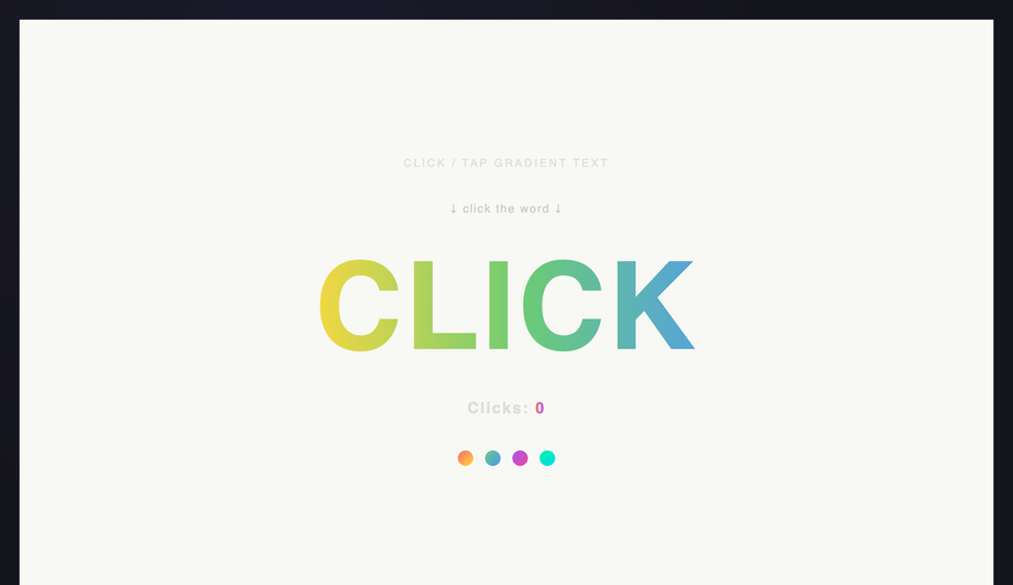 CSS Click Ripple Gradient Text Interaction — preview
