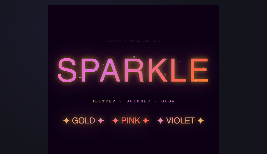CSS Glitter Sparkle Gradient Text Effect — preview