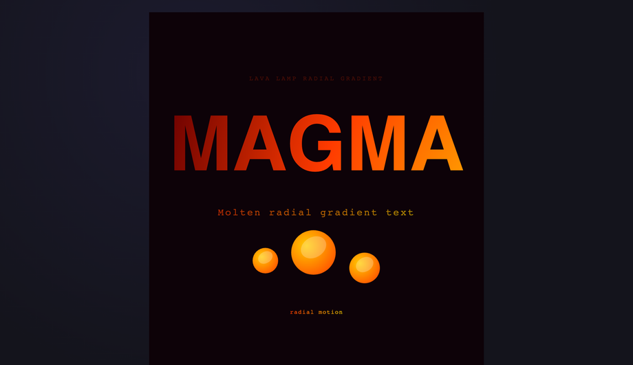CSS Lava Lamp Radial Gradient Text — preview