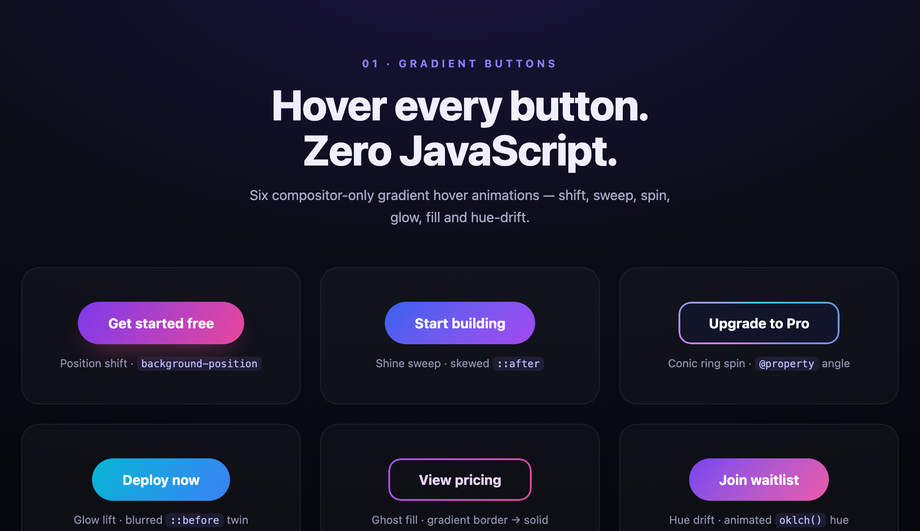 CSS Gradient Button with Hover Animation — preview
