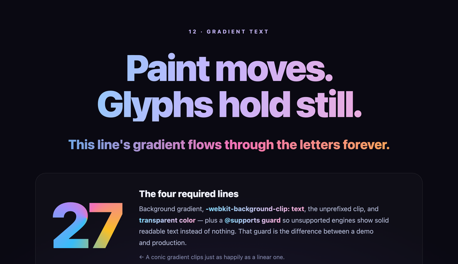 CSS Gradient Text / Clipping — preview