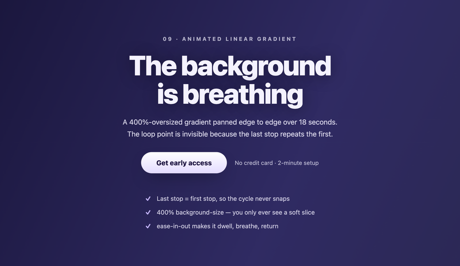 Full-Page Animated Linear Gradient — preview