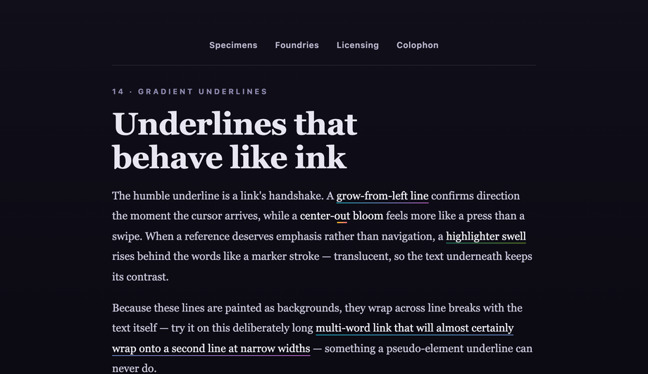 Gradient Link Underline Animation — preview