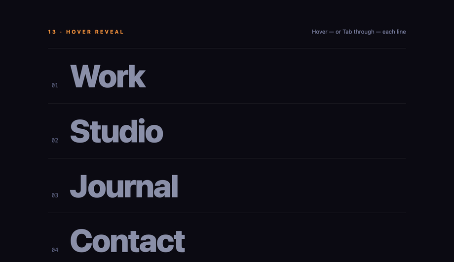 Gradient Text Hover Reveal / Slide — preview
