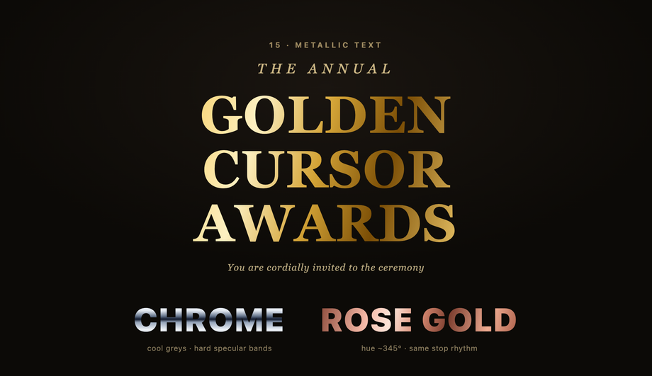 Metallic / Gold / Chrome Gradient Text — preview