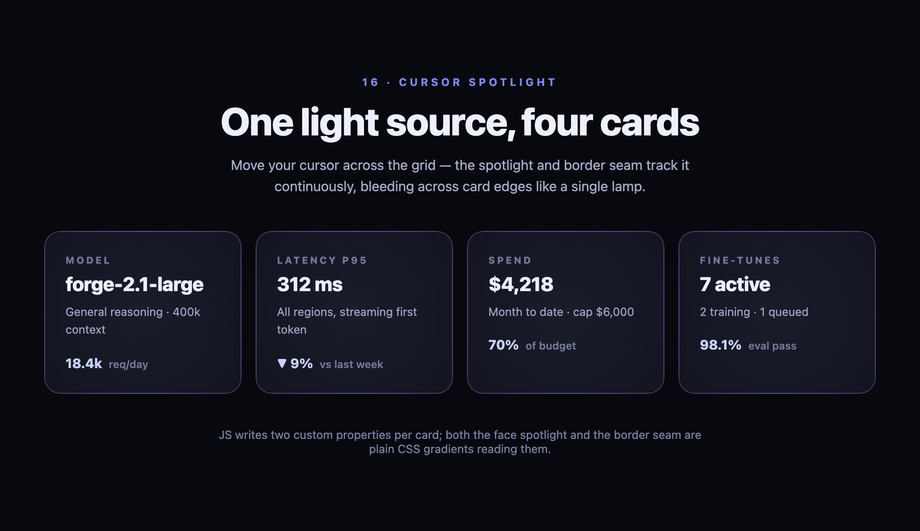Radial Spotlight / Cursor-Tracking Card — preview