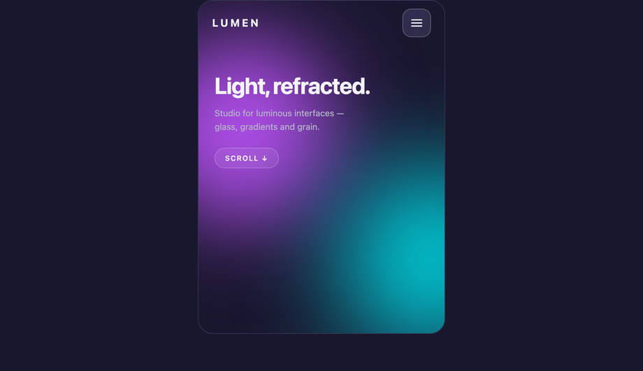 Glassmorphism Backdrop Blur CSS Hamburger Navigation — preview