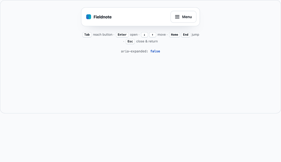 Keyboard Navigable Hamburger Menu with ARIA Attributes — preview