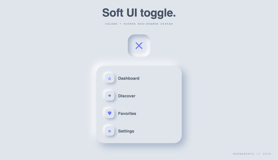 Neumorphic Hamburger Menu Toggle Button — preview