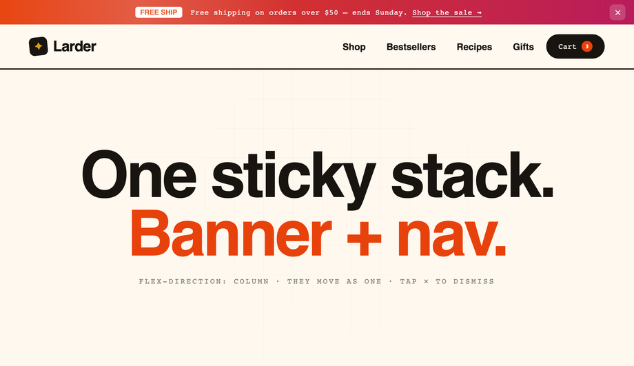 Header with Announcement Bar — preview